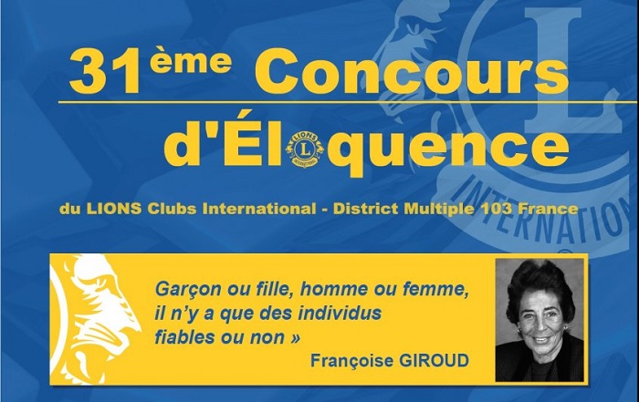 A LA UNE : (CULTURE) 31EME CONCOURS D'ELOQUENCE DU LIONS CLUB - Chaque année les clubs Lions de France organisent...